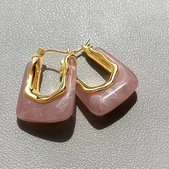Anthropologie Casa Clara Andy Earrings Sweet Pink Gold Earrings - Picture 8 of 11